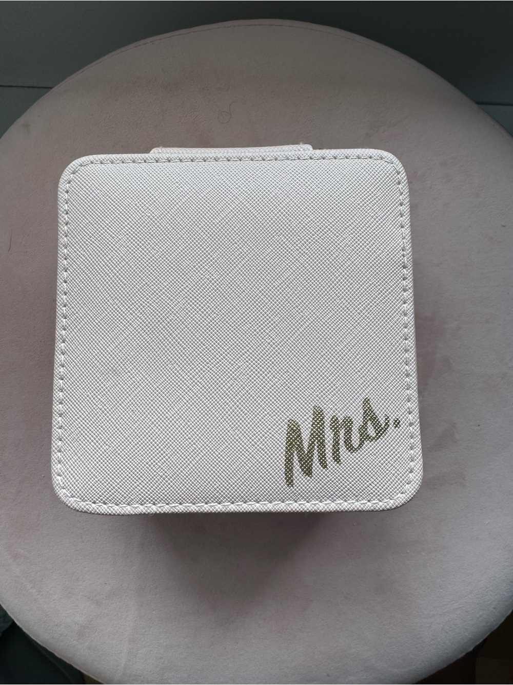 Pale Pink 'Mrs.' Travel Jewelry Case